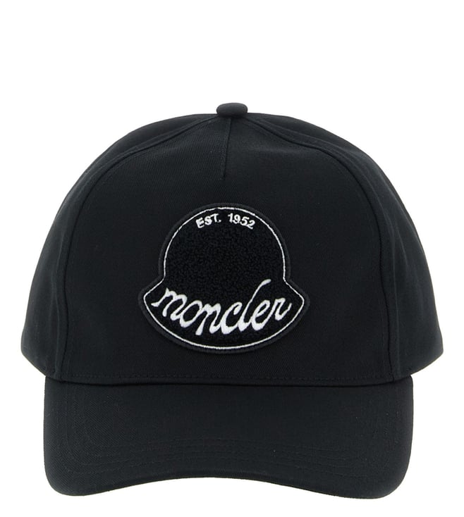 Moncler Black Logo Patch Baseball Cap
