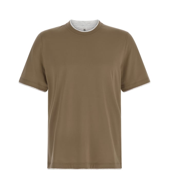 Brunello Cucinelli Green Double Layer T-Shirt