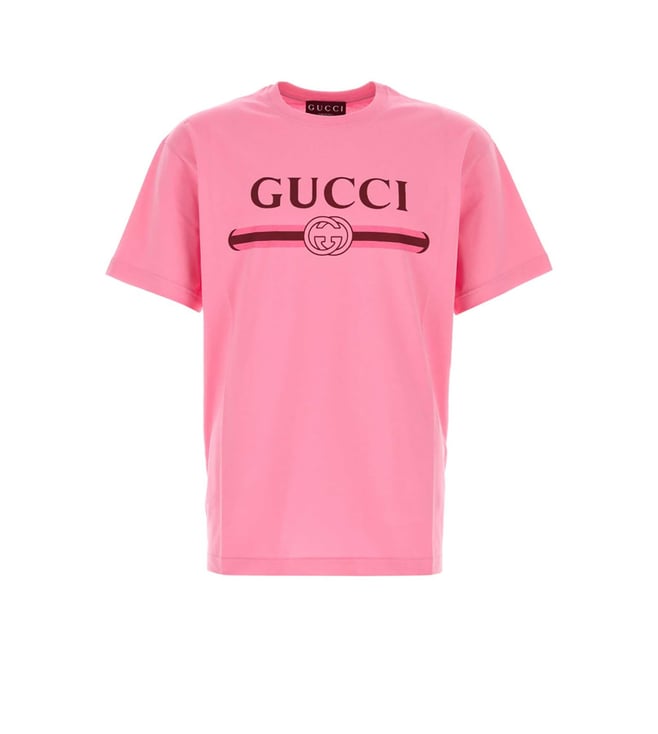 新品！GUCCI×ロンハーマンコラボ　Tシャツ サイズ10 ピンク Gucci Pink Crewneck Logo T-Shirt