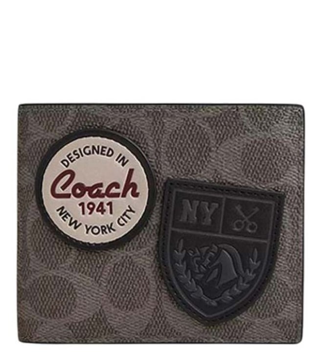 Coach Grey Patch Signature Wallet