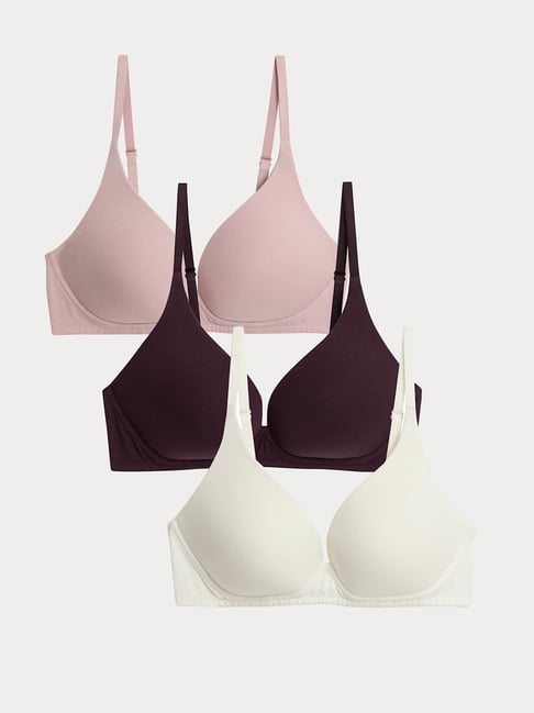 Marks & Spencer 3pk Non Wired Plunge T-Shirt Bras