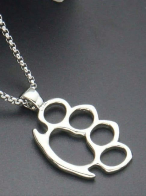 OOMPH Silver Strong Grip Pendant with Chain for Men