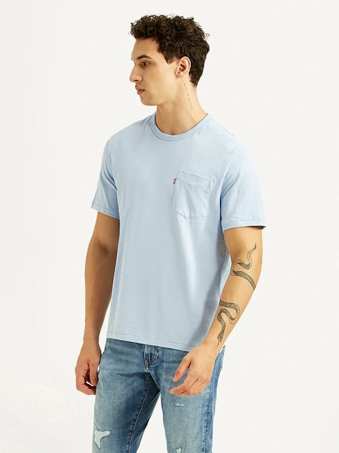 Levi's Men's Light Blue Slim Fit T-shirt-picture-27