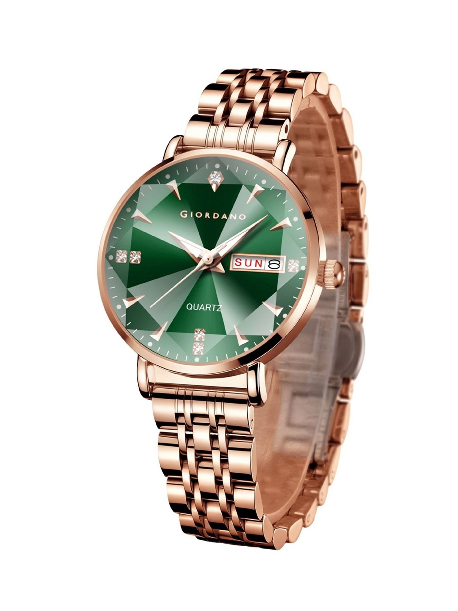 Giordano Green Round Dial Analog Watch For Women - GZ-60139-33