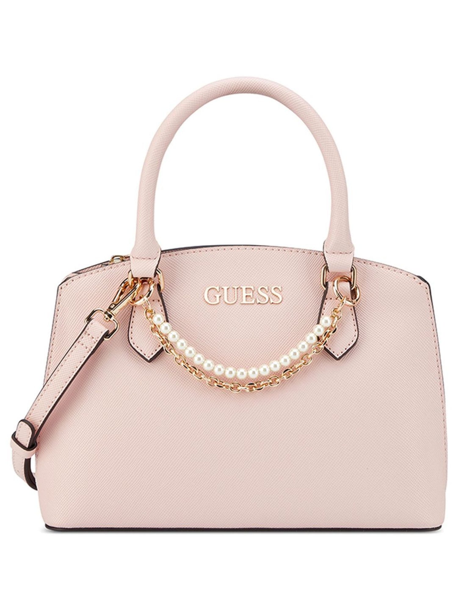 GUESS Gizele Compartment Satchel Borsa A Tracolla Rosa Chiaro – 29x20x8 Cm, Due Scomparti, Tracolla Removibile, In Poliuretano, Con Dettagli Dorati - 5