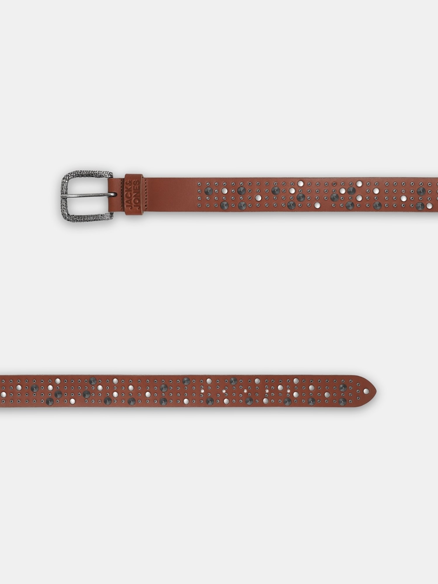 小物 archive 00s diavlo studs belt Jack & Jones Dark Brown Studded Leather Belt