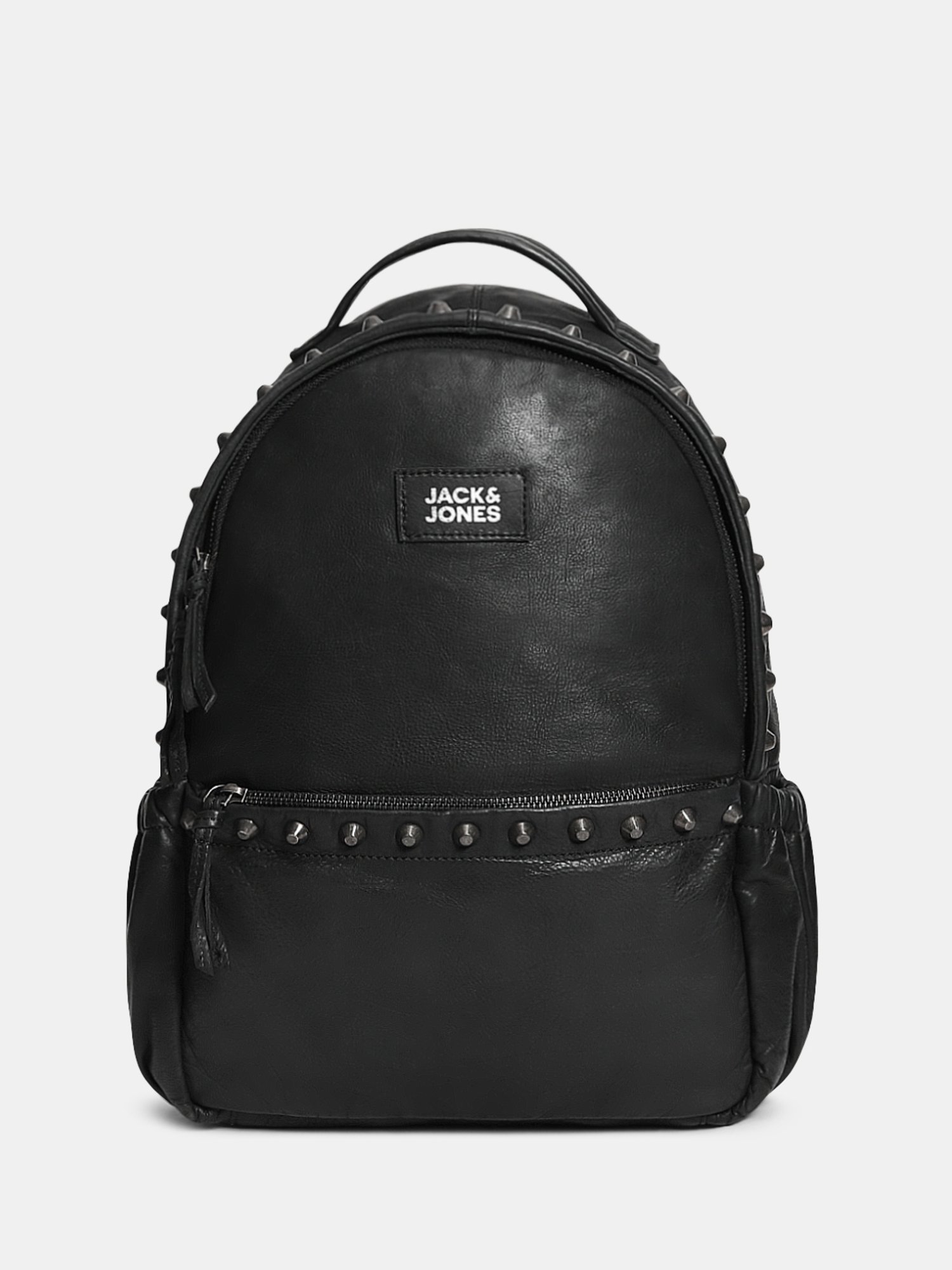 Jack & Jones Black Studded Leather Backpack