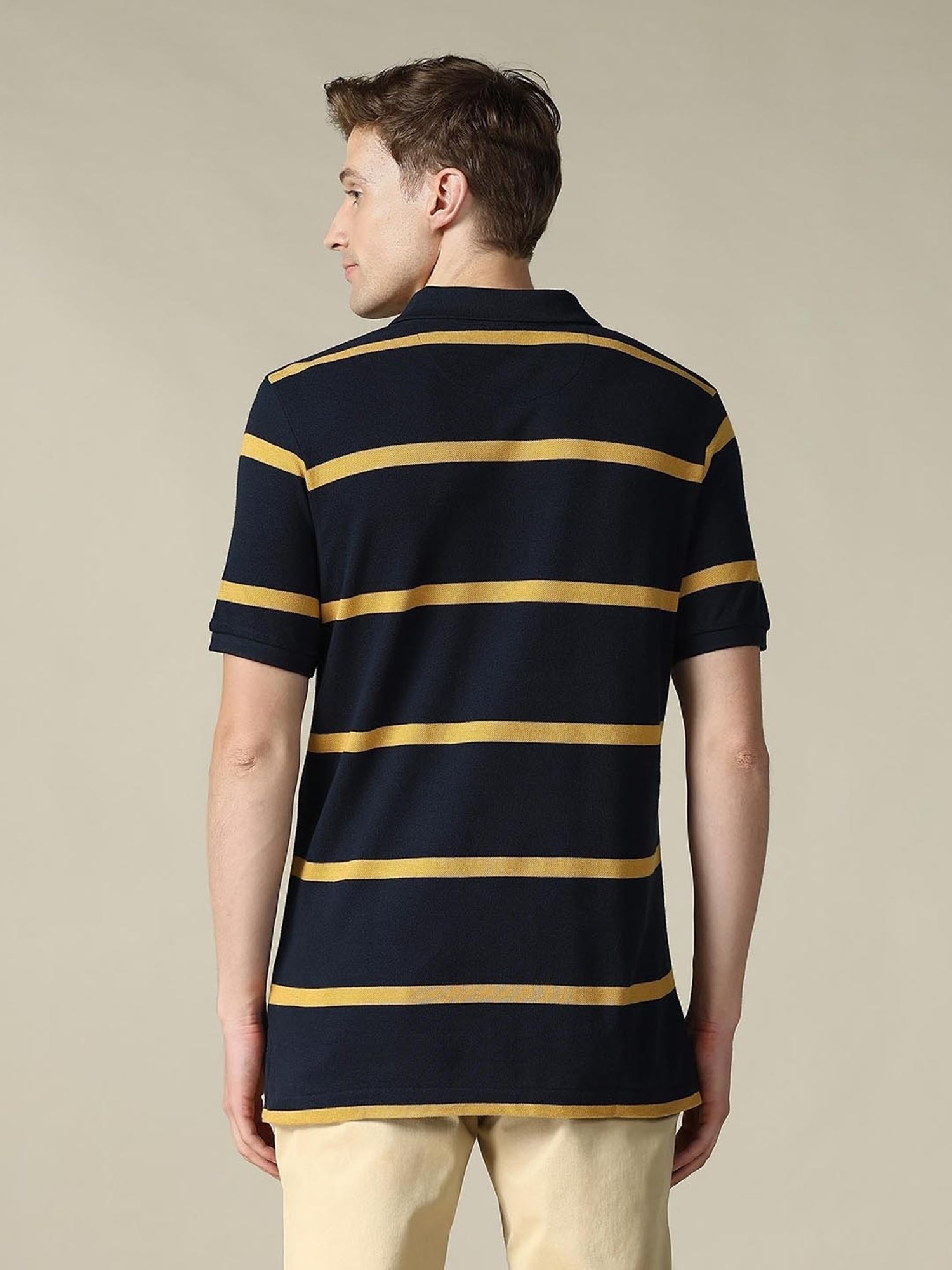 U.S. Polo Assn. Navy Blue Cotton Striped T-Shirt