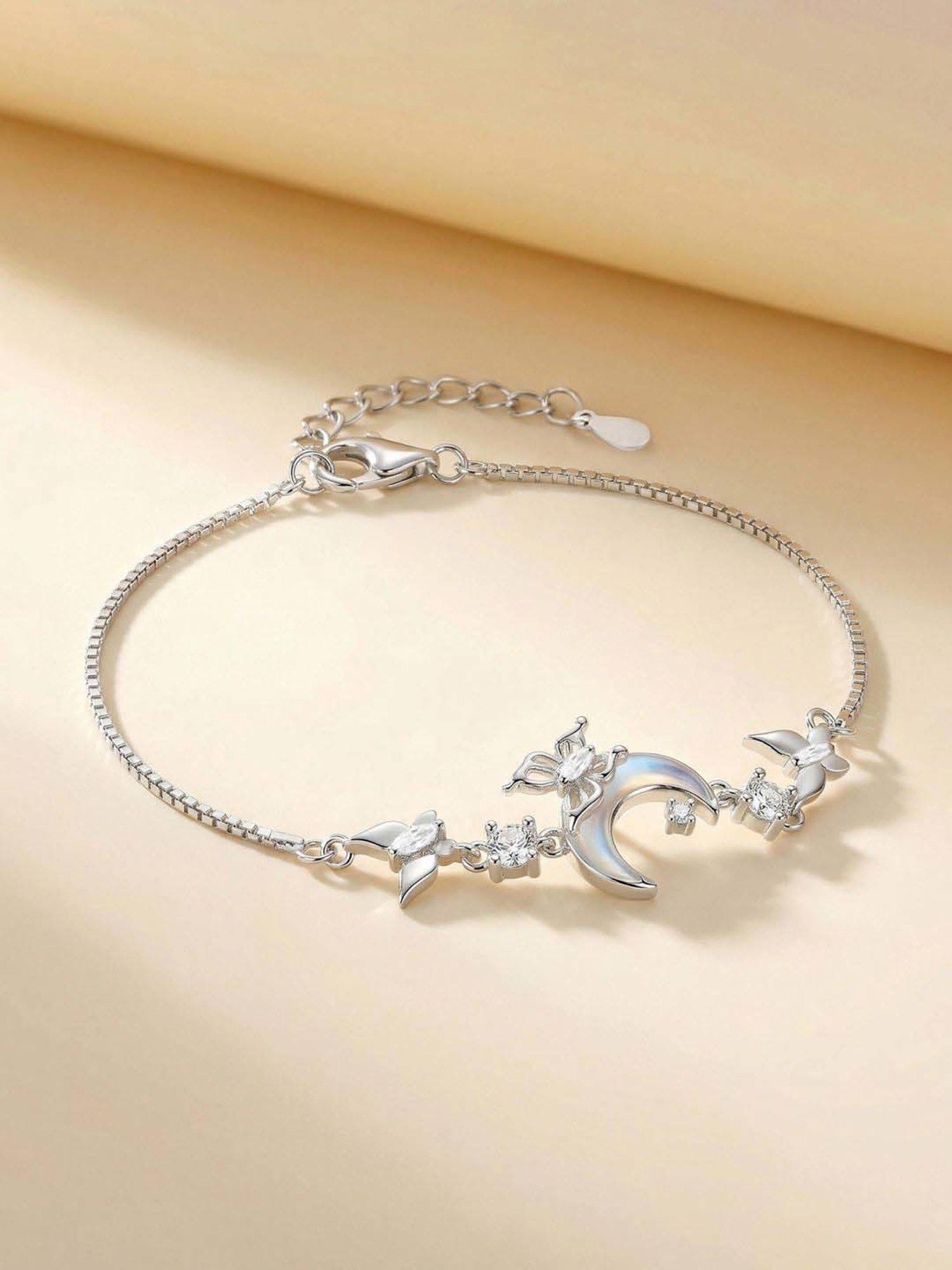 Buy Touch925 995 Silver Moon Charm Bracelet for Women Online At