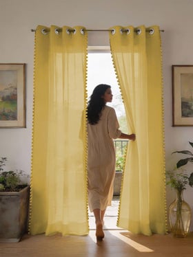 Buy Urban Space Polyester Window Curtain With Tieback & Eyelet