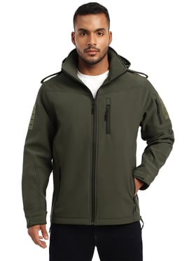 メンズウェア UNDEFEATED POLARTEC SNAP JACKET Buy Full Sleeve Hooded Neck Olive Green Falcon X9 Ripstop Lycra