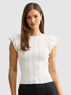 Danielle Flutter Sleeve Knit Top