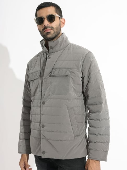 Rare Rabbit Silver Relaxed Fit Solid Jacket-picture-43