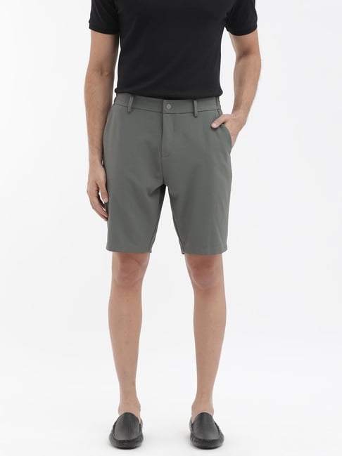 Rare Rabbit Green Regular Fit Solid Shorts-picture-33