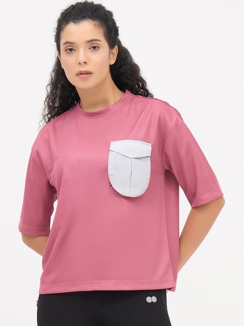 Clovia Pink Regular Fit Sports T-Shirt-picture-42
