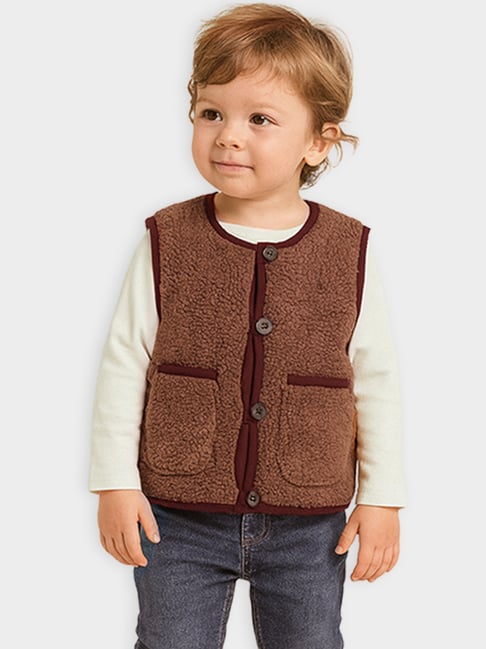 Miarcus Kids Brown Regular Fit Jacket