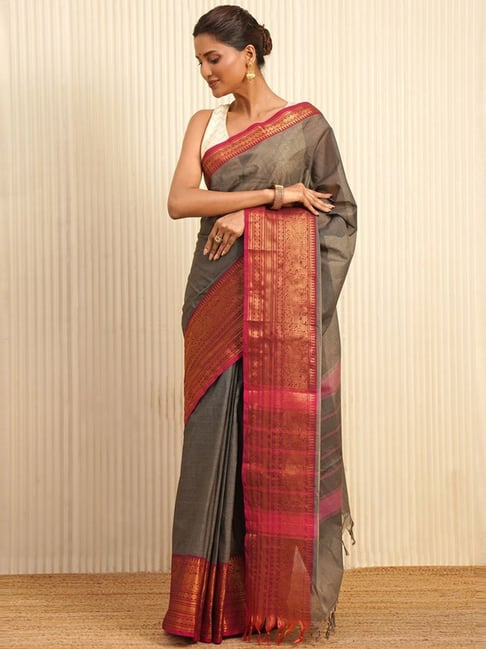 Jaypore Grey Kanjivaram Saree-picture-33