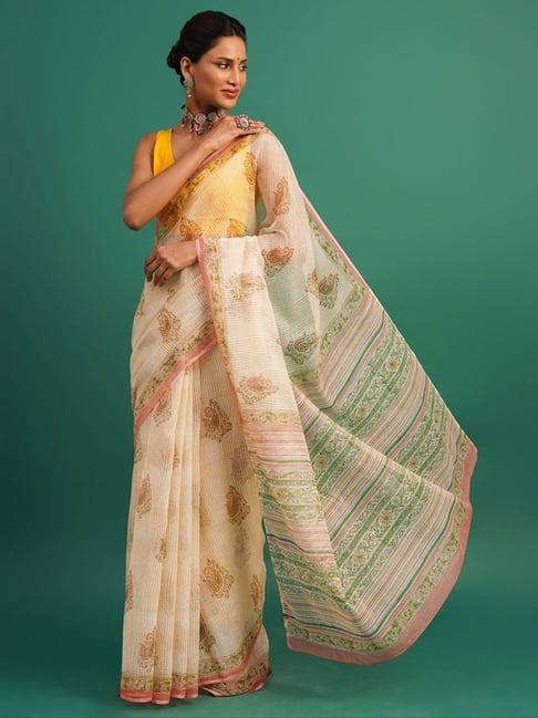 Jaypore Multicolour Block Printed Saree-picture-23