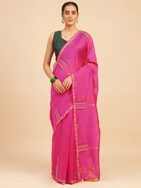 Jaypore Magenta Lambani Saree-picture-45