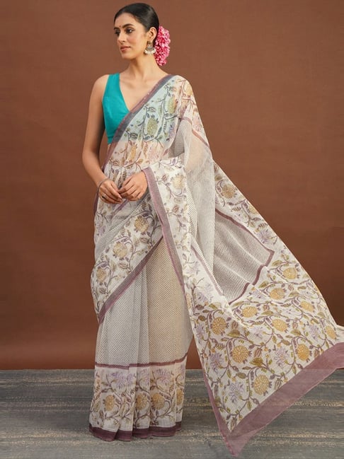 Jaypore Lavender Printed Saree-picture-19