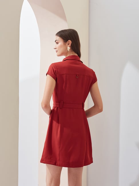 latin quarters red dress Latin Quarters Red Polyester Regular Fit Dress