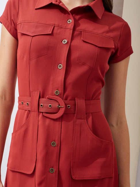 latin quarters red dress Latin Quarters Red Polyester Regular Fit Dress