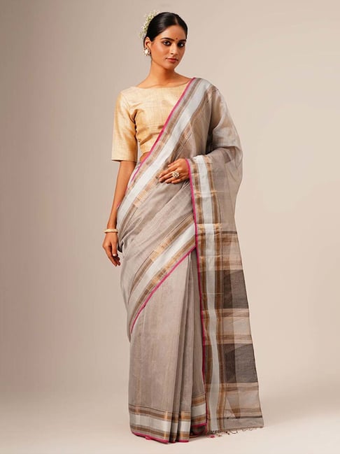 Jaypore Grey Maheshwari Saree-image-34