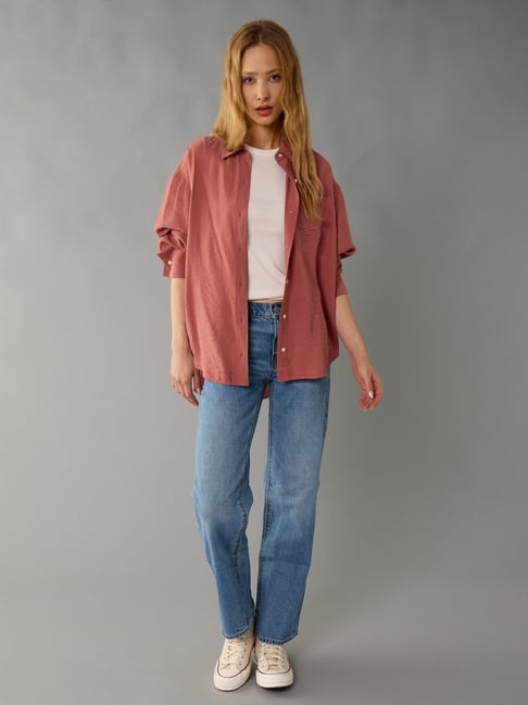 American Eagle Red Regular Fit Shirt-picture-45