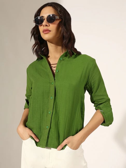 SHOWOFFFF Green Cotton Shirt-picture-24
