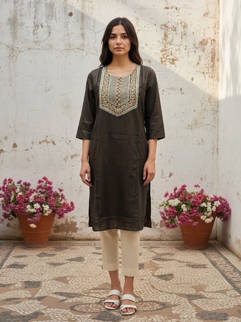 Rangita Black Cotton Kurta-picture-13