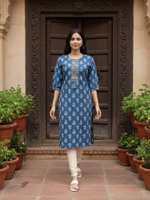 Rangita Blue Cotton Kurta-picture-26