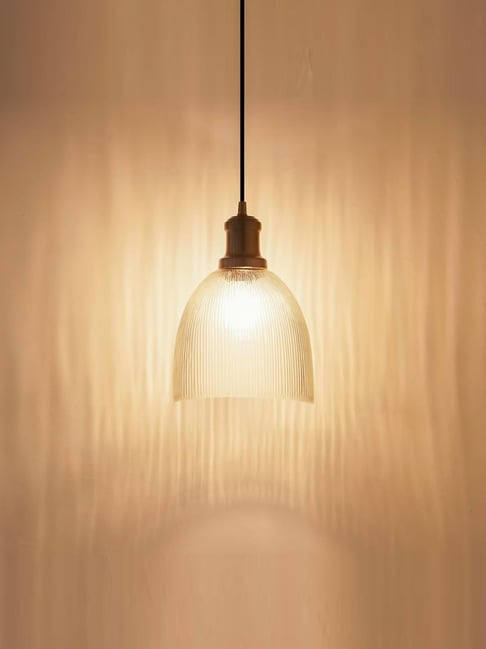 Divine Trends Gold Aluminium Grooved Antique Hanging Pendant Light