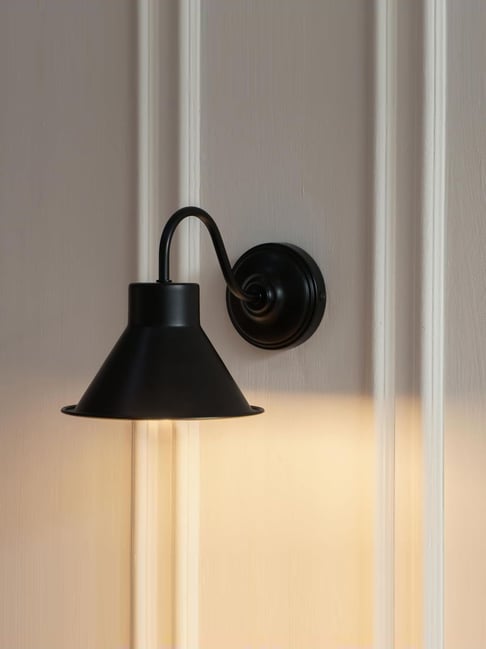 Divine Trends Black Aluminium Vintage Industrial Wall Lamp Black