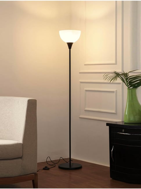 Divine Trends Black Metal Uplighter Antique Floor Lamp