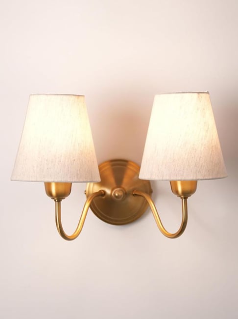 Divine Trends Gold Aluminium Double Curve Antique Wall Lamp