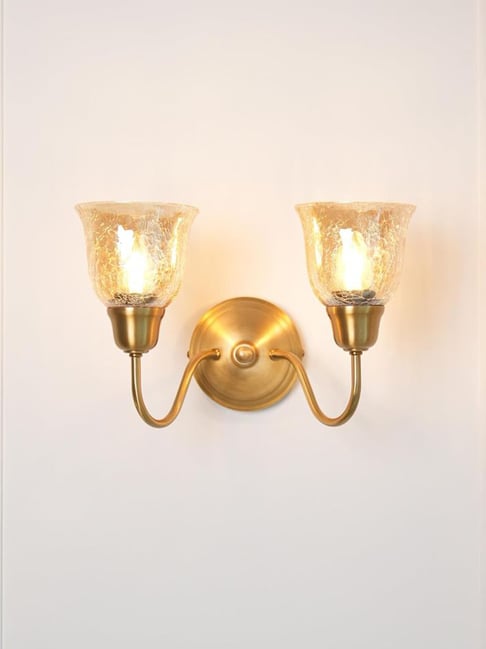 Divine Trends Gold Aluminium Double Curve Antique Wall Lamp