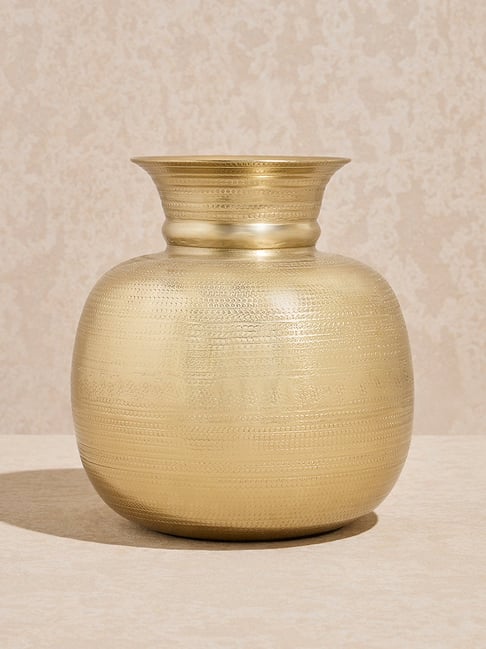 Westside Home Gold Textured Round Vase