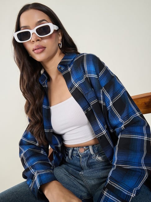 CHIMPAAANZEE Black & Blue Checked Shirt-picture-36