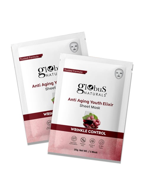 Globus Naturals Anti Aging Youth Elixir Sheet Mask - 25 gm (Pack Of 2)-picture-39