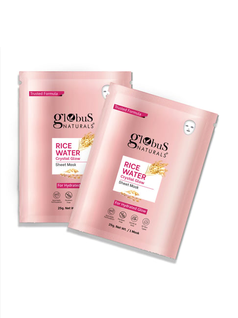 Globus Naturals Rice Water Crystal Glow Sheet Mask - 25 gm (Pack Of 2)-picture-24