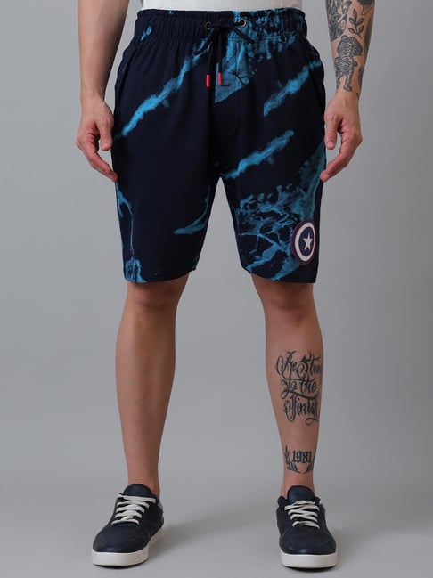 Free Authority Captain America Printed Regular Fit Shorts for Men-picture-19