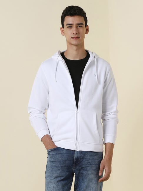 Allen Solly White Cotton Regular Fit Solid Sweatshirt-picture-28