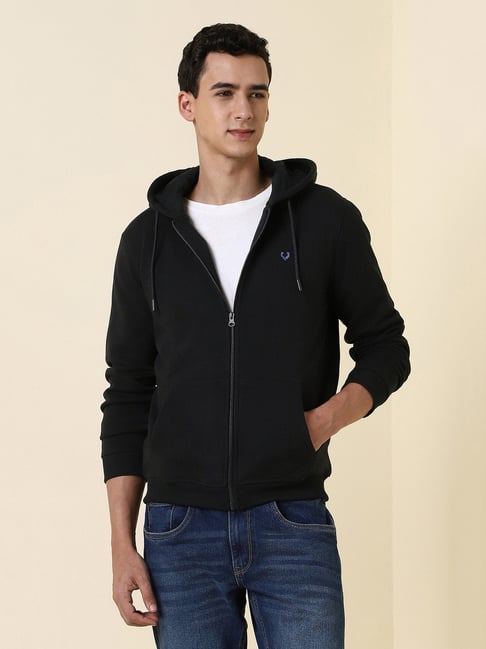 Allen Solly Black Regular Fit Solid Sweatshirt
