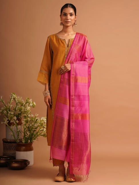 Jaypore Women Pink Dupatta-picture-44