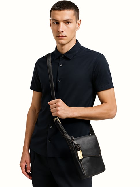 Hidesign Black IVY TOWER 02 Small Leather Cross Body Bag