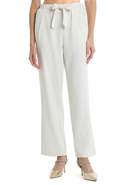BCBG White Relaxed Fit Trousers-picture-22