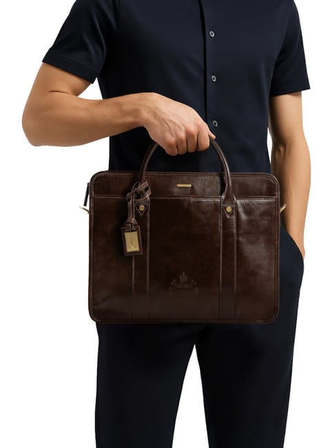 Hidesign Dark Brown IVY ANDOVER 02 Large Leather Briefcase