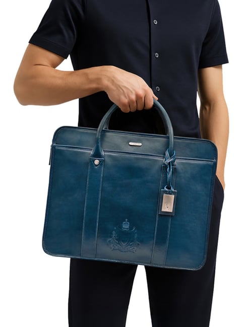 Hidesign Midnight Blue IVY ANDOVER 02 Large Leather Briefcase