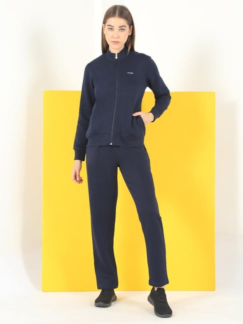 Sweet Dreams Navy Regular Fit Long Sleeves Solid Tracksuit