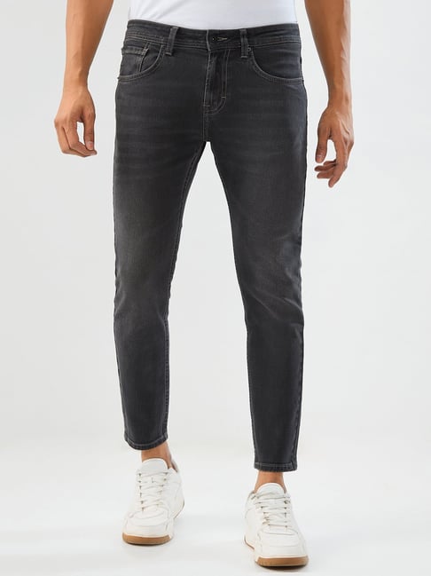 Spykar Charcoal Black Solid Mid Rise Jeans-picture-24